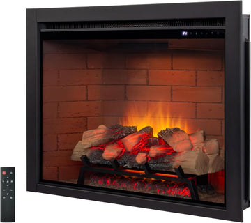 Electric Fireplace Insert w/Top Light, 12×12×12 Flame Color Option with Fire Crackling Sound, 36″W×27″H