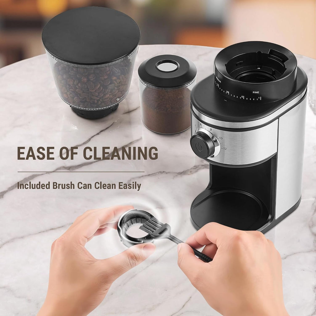 Conical Burr Coffee Grinder Electric, Coffee Grinder with 30 Grind Settings, Adjustable Burr Mill Grinder Use, 2-12
