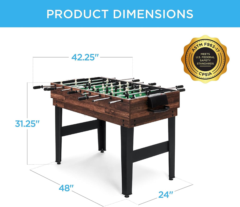 2x4ft Combo Game Table Set for Home, Game Room, Friends & Family w/Hockey, Foosball, Pool, Shuffleboard, Ping Pong