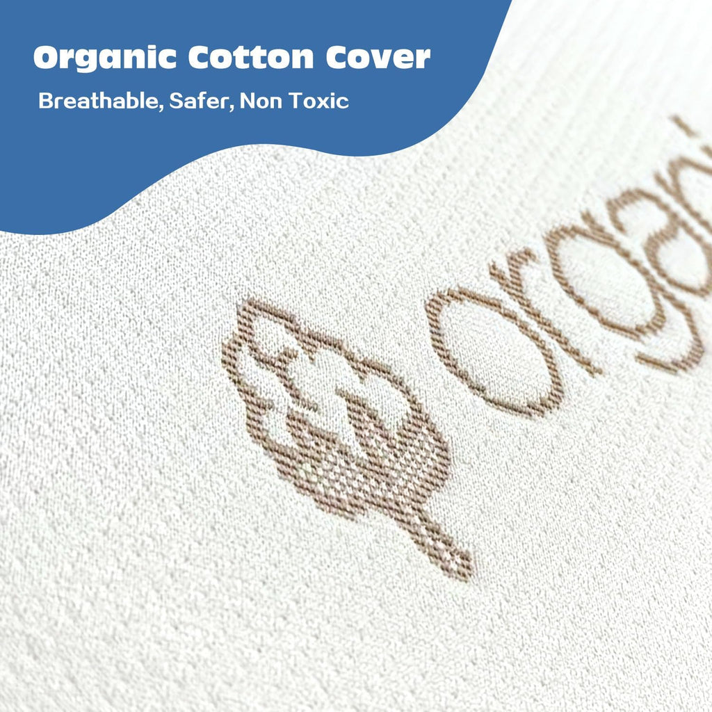 Crib & Toddler Mattress, 100% Organic Cotton Cover, Breathable, Premium Foam Interior, 5'' Thickness Firm, Fits Any