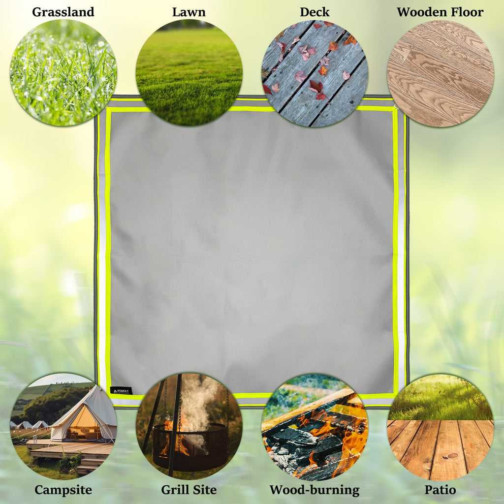 Fire Pit Mat, Fireproof Mat Visible at Night-Great for Deck Fire Pit Base, Patio Fire Pits Pad for Outdoor Wood