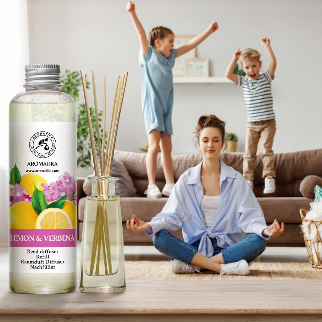Lemon & Verbena Refill Reed Diffuser 6.8 Fl Oz - Room Diffuser Refill - Home Fragrance - Room Freshener - Fresh and