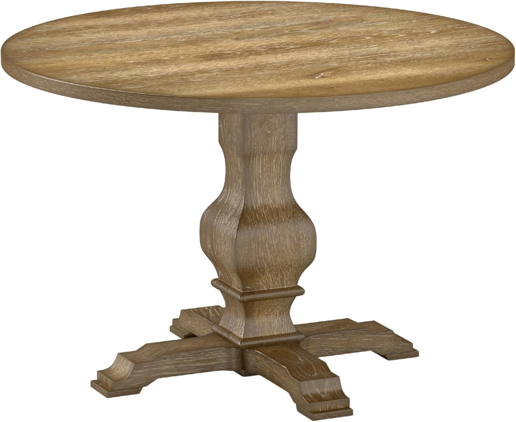 Havre Pedestal Base Round Dining Table, Oak
