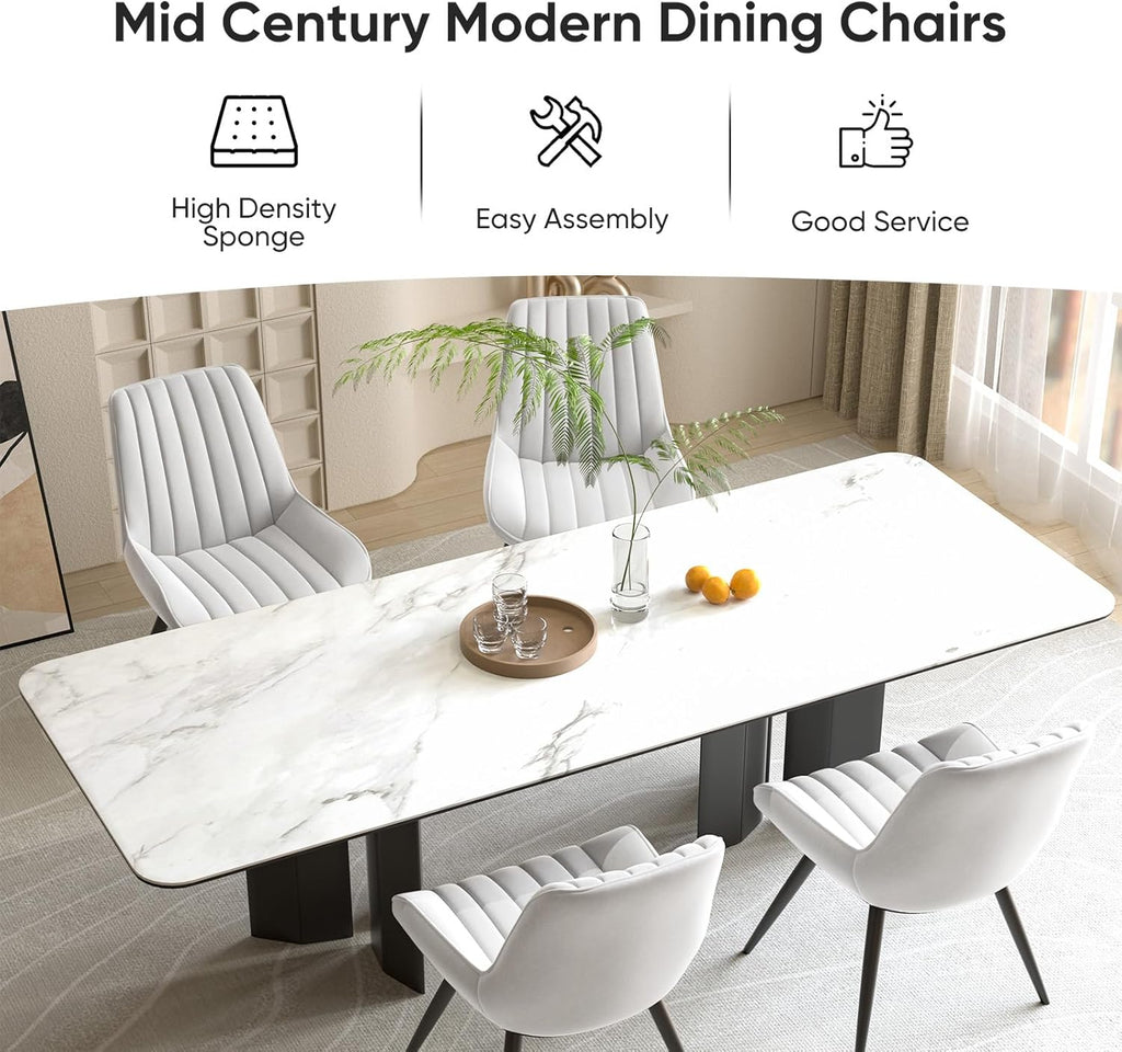 Modern Dining Chairs Set of 2, Comfy Dining Room Chairs with Thick Cushions