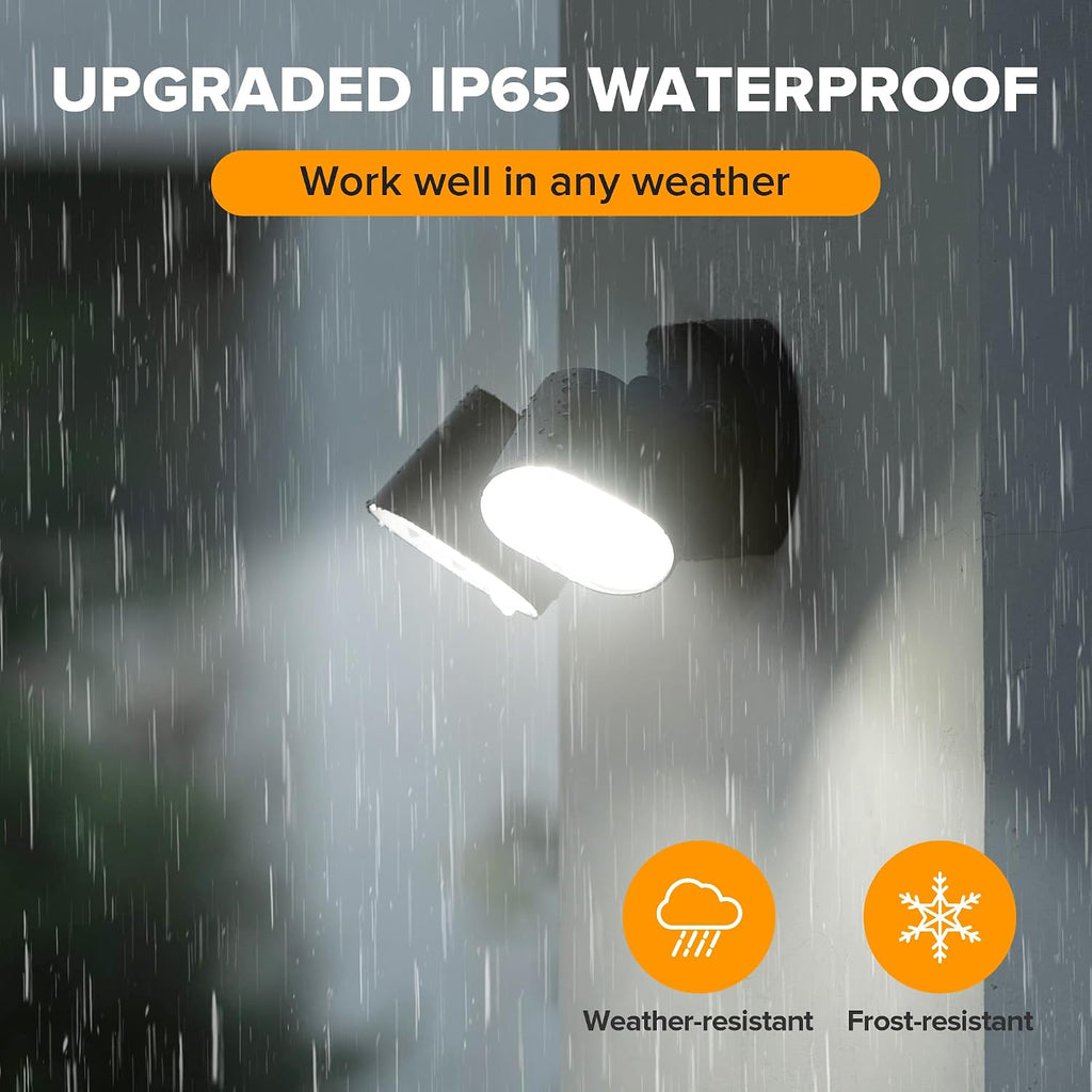 35W 4000LM LED FloodLights with 2 Sensors, Motion Sensor Outdoor Lights 5000K Dusk to Dawn, IP65 Waterproof 240 Wide