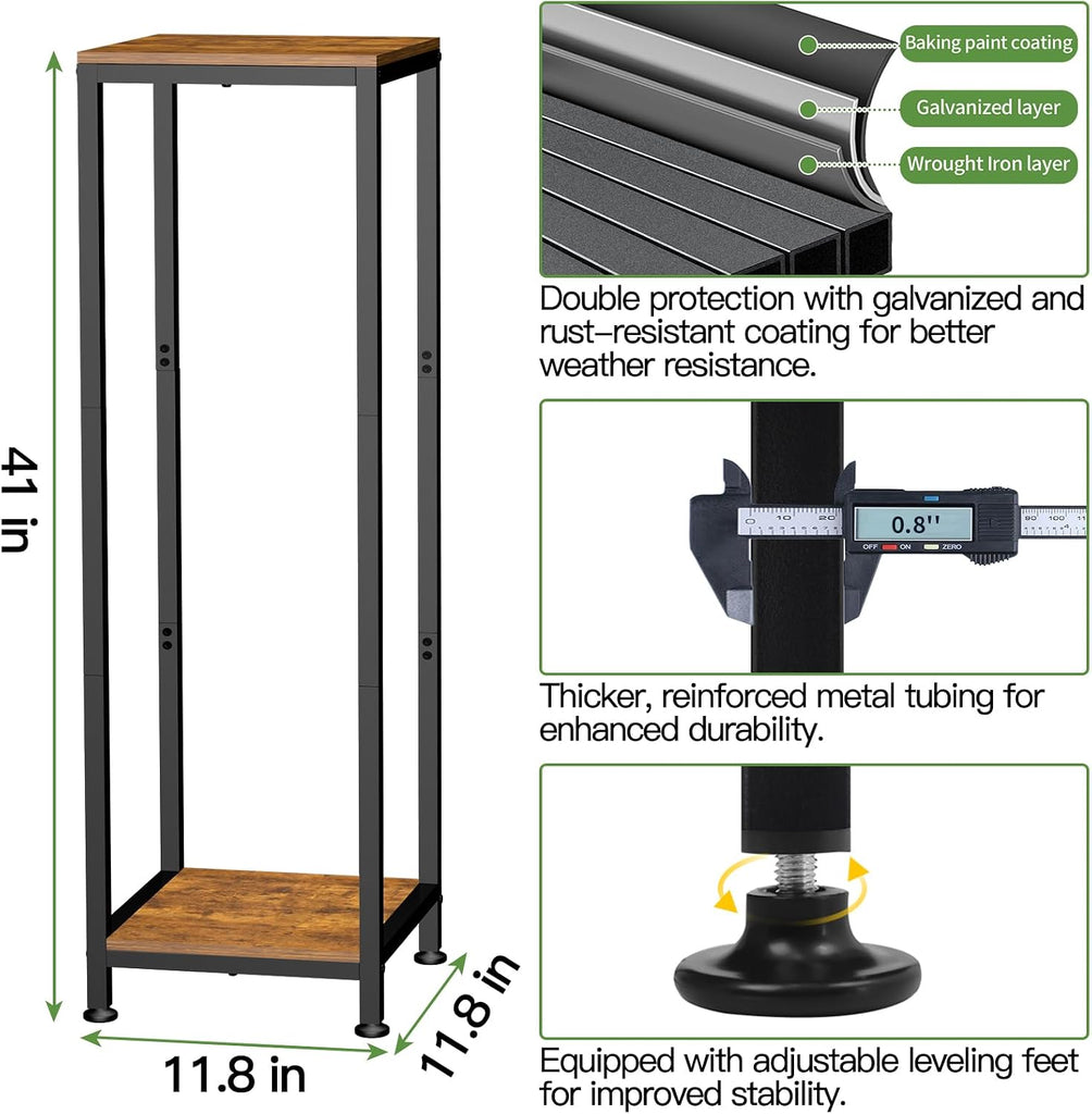 Plant Stand Indoor, 41'' Extra Tall Wood Plant Stands Heavy Duty Pedestal Stand for Indoor Outdoor, Modern Corner
