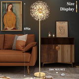 69'' Crystal Floor Lamp, Modern Standing Lamp with 738PCS K9 Crystals, Tall Lamp Pole Light Office