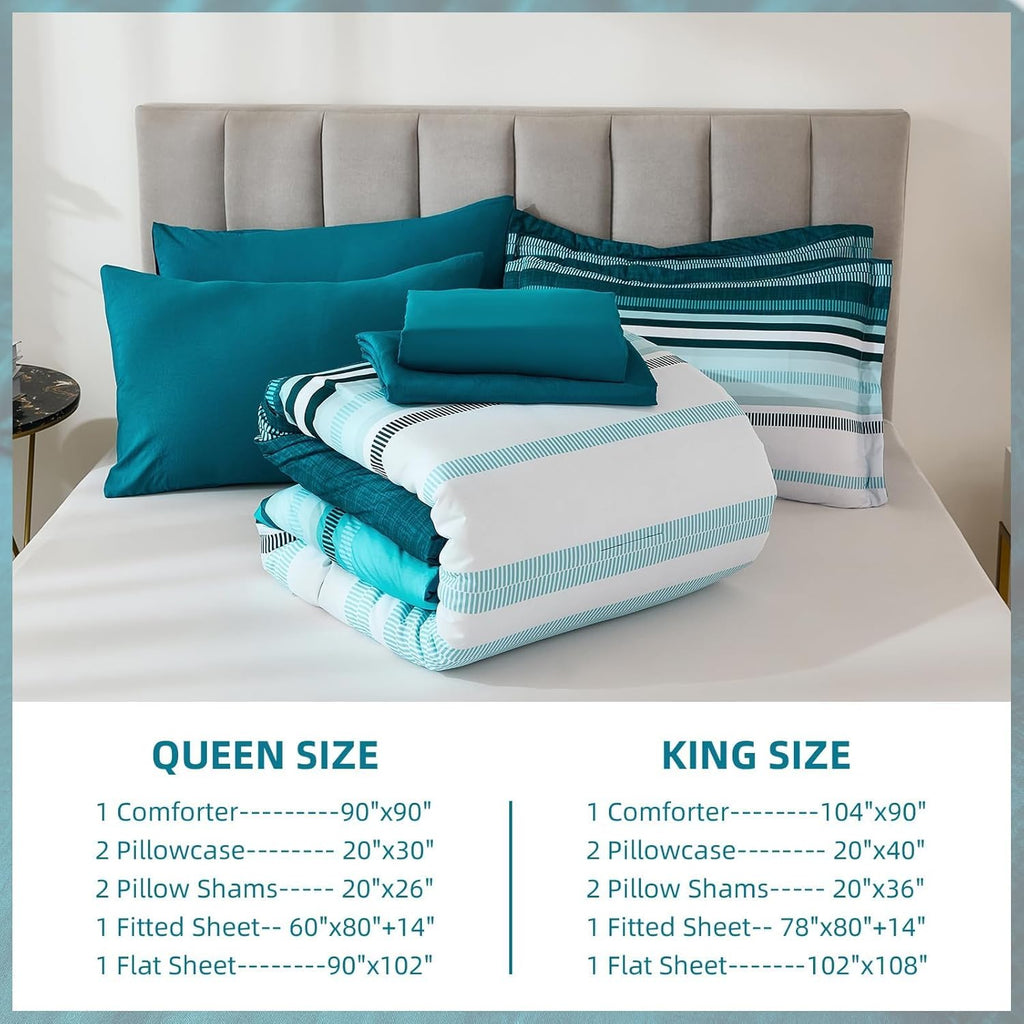 Teal Comforter Set 7 Pieces