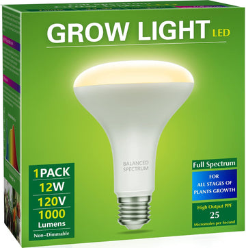 2 Pack A19 Grow Light Bulbs & 1 Pack BR30 Grow Light Bulb