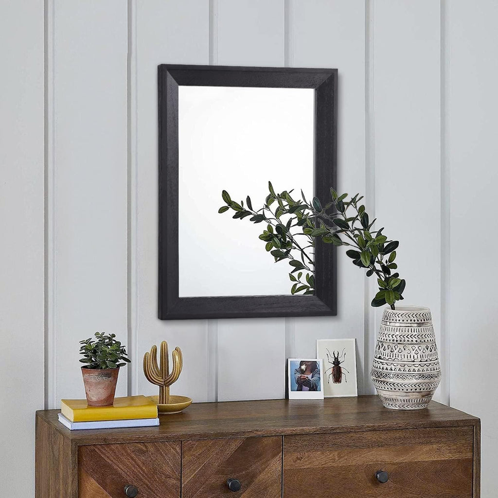 Wall Mirror Black Rectangle Mirrors for Wall with Wood Framed Decorative Bathroom Living Room Farmhouse Entryway