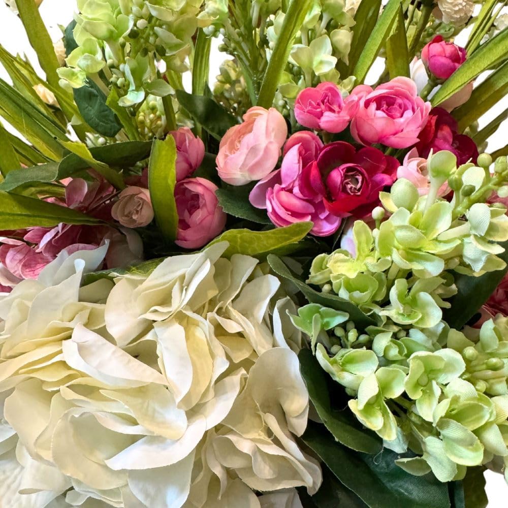 Faux Floral Arrangement, Large-Size Premium Artificial Indoor Flower Display with Beautiful Blooms