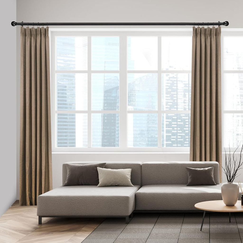Curtain Rods for Windows 16 to 48 Inches, Curtain Rod Max Adjustable Length of 60 IN, 1" Diameter Drapery Rods Round