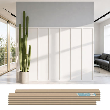 Premade Paintable Board and Batten Wainscoting Kit, 167.32 x 70.08 in