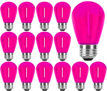 S14 Pink LED Bulb 1W Shatterproof Replacement Light Bulb E26 Base LED Filament Edison Colored Lights Waterproof