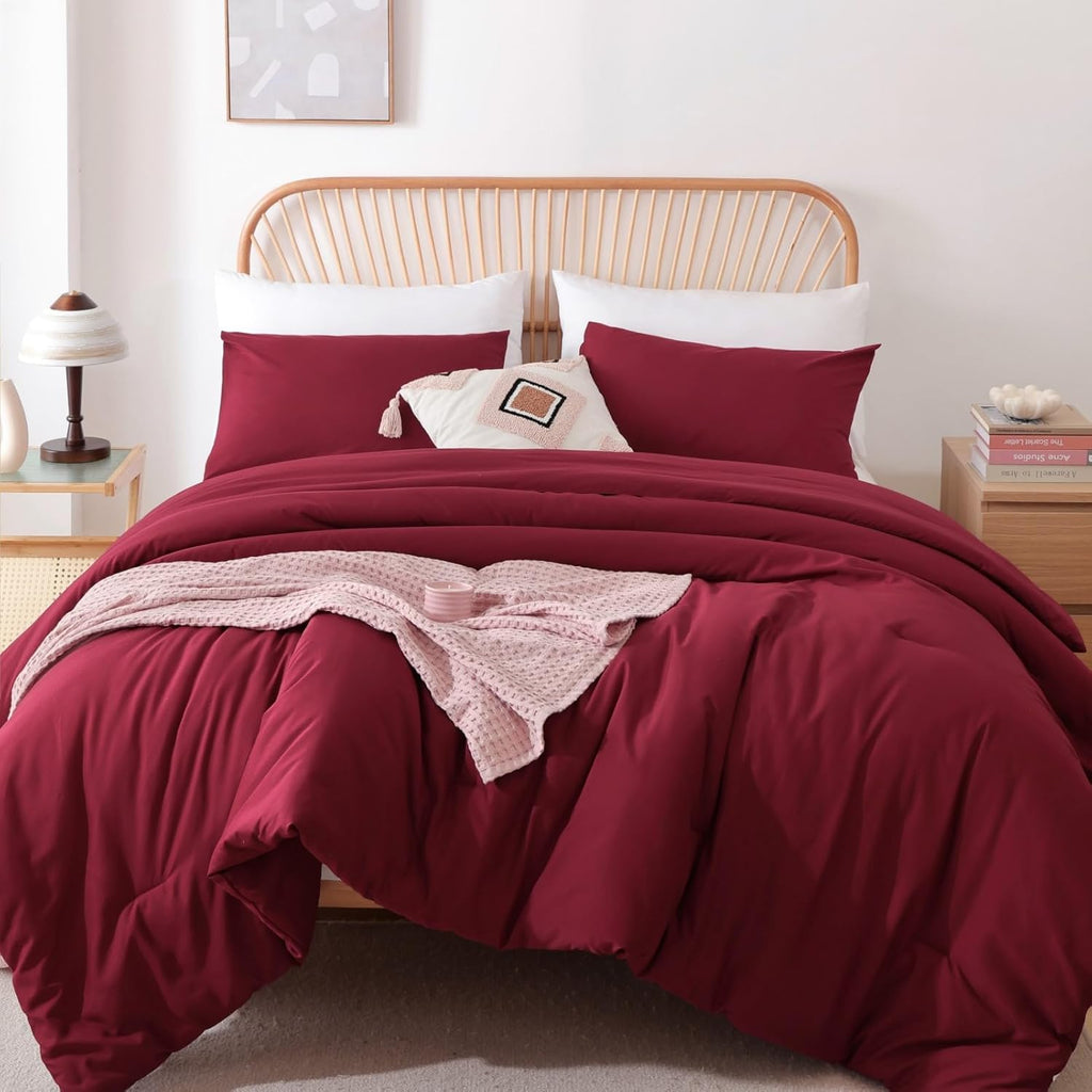 Queen Comforter Set Olive Green, 3pcs Bedding Sets Queen (1 Boho Olive Comforter & 2 Pillowcases), All Season - Set of 3