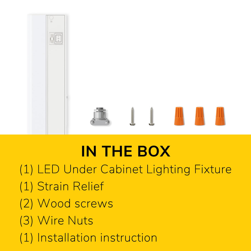 Hardwired Only LED Under Cabinet Light, 3-CCT Selectable
