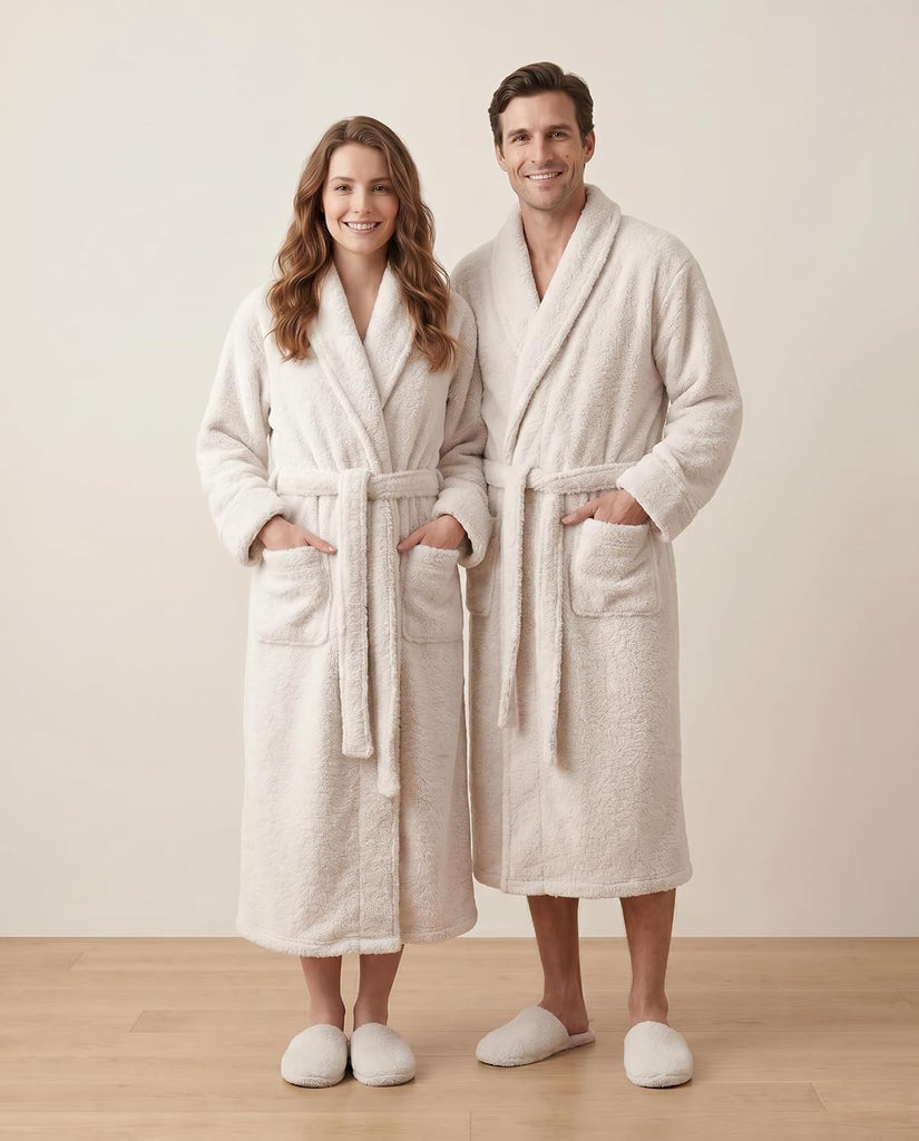 Microfiber Fleece Robe | Super Soft & Warm | Lightweight | Full Length
