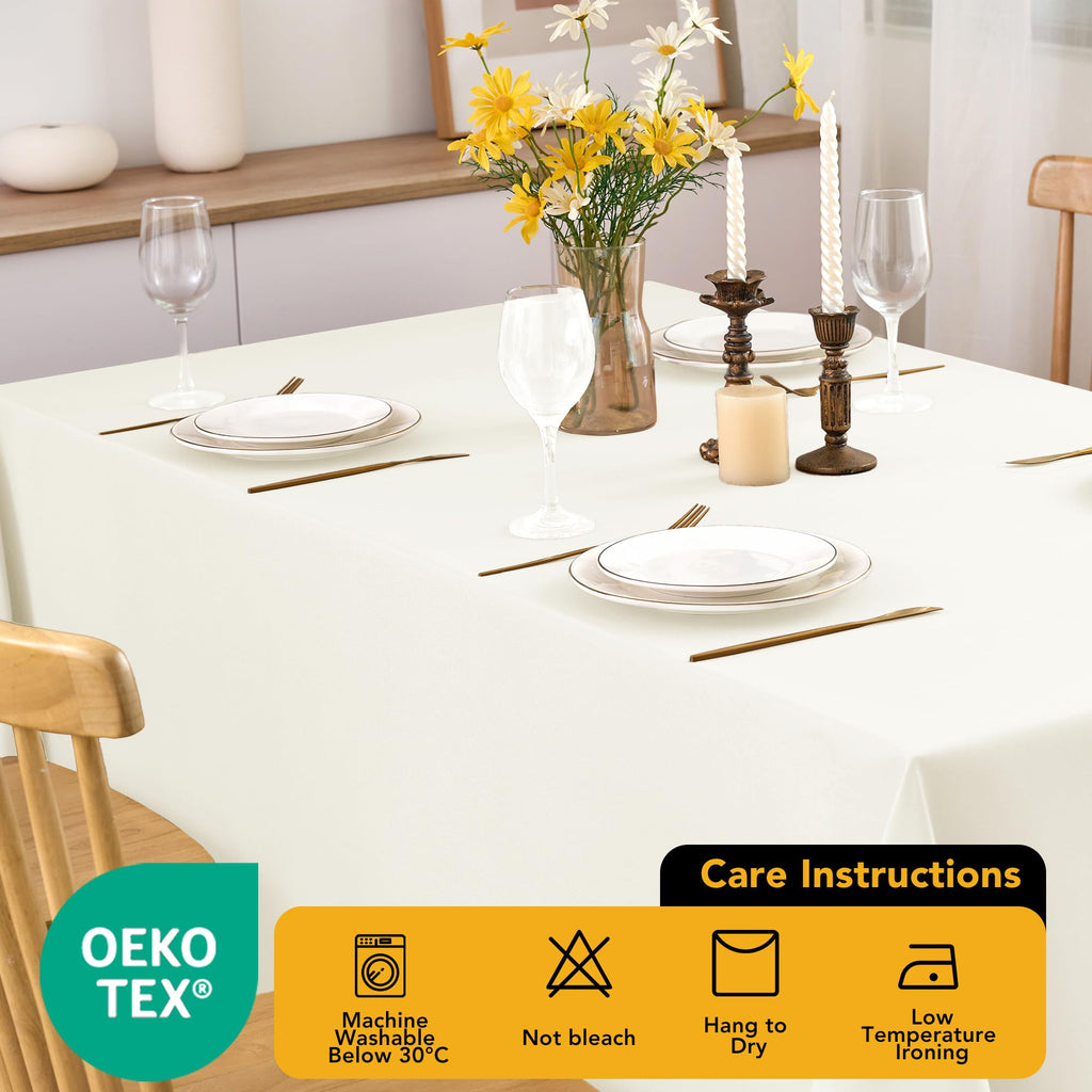 10-Pack Ivory Tablecloths for Rectangle Tables, 60 x 84 Inches