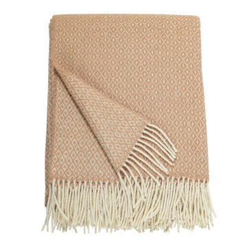 Ukrainian 100% Wool Throw Blanket - Handmade Elegant Cozy Fringed Wool Blanket for Couch, Bed, Sofa & Home Decor