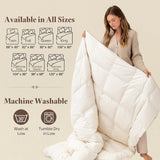 Luxury Down Feather Fiber Comforter Oversized Queen