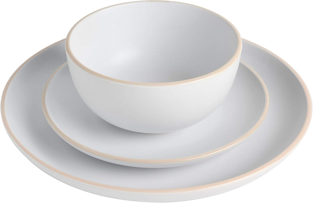 Rockaway 12-Piece Round Stoneware Dinnerware Set, Service for 4