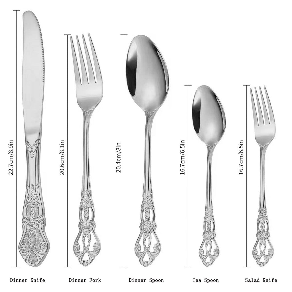Silverware Set for 2, 10 Pieces Stainless Steel Flatware Set, Cutlery Tableware Set, Kitchen Utensils Set Include