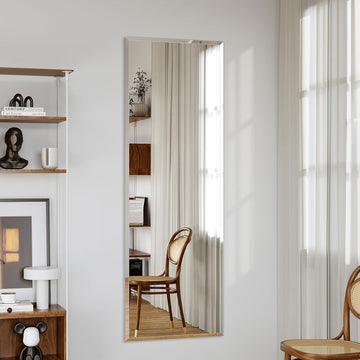 51"x16" Frameless Full Length Wall Mirrors,Rectangular Mirror Full Length Wall Mounted,Tall Full Body Mirrors with Beveled,Suitable for Living Rooms and Bedrooms