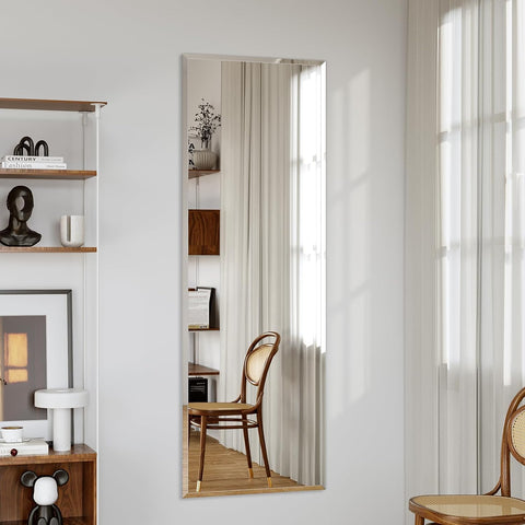 51"x16" Frameless Full Length Wall Mirrors,Rectangular Mirror Full Length Wall Mounted,Tall Full Body Mirrors with