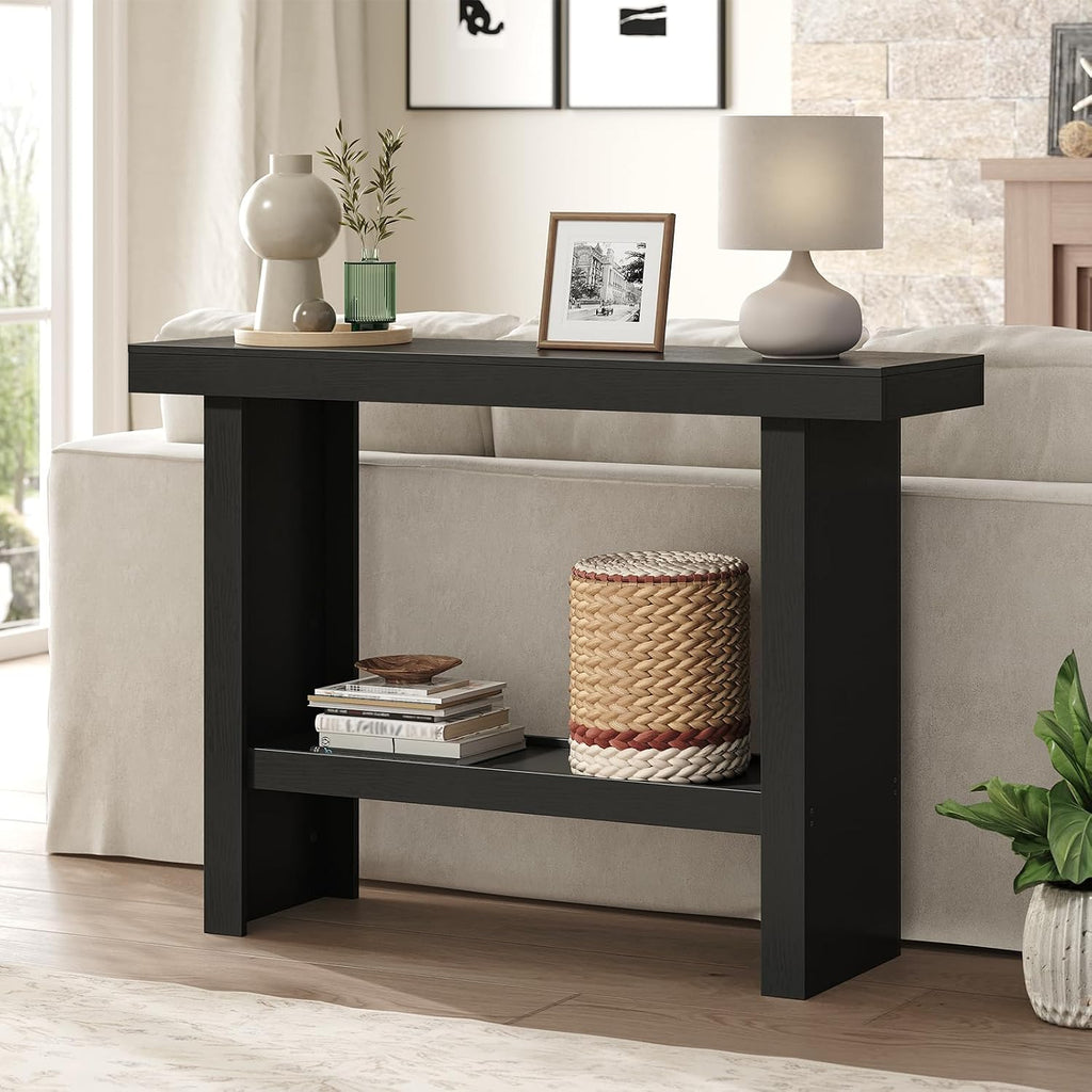 Console Table, 39.4'' Black Rectangular Entryway Table, Modern Console Table with Storage, Sofa Tables , Foyer
