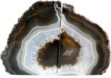 1Pair Natural Geode Book end Natural Agate Bookend Crystal Bookend Home Decor-Natural