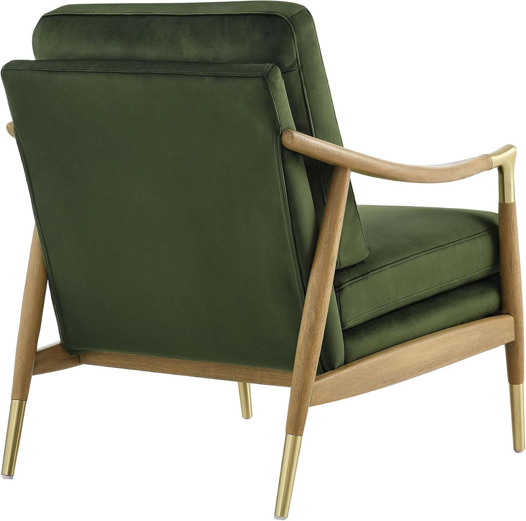 Langford Stain-Resistant Performance Velvet Armchair - Mid Century Modern Velvet Chair with Wood Frame - Upholstered