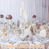 Tessco 6 Pcs Acrylic Candelabra Centerpieces 42.5'' Tall 4 Arms Clear Candle Holders Wedding Table Centerpiece Floor