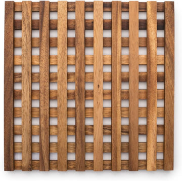 Venetian Trivet, 10 x 10 x 1 inches, Acacia Wood
