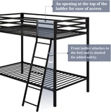 Metal Bunk Bed Twin Over Twin for Junior & Adults with Ladder and Heavy Duty Guardrail