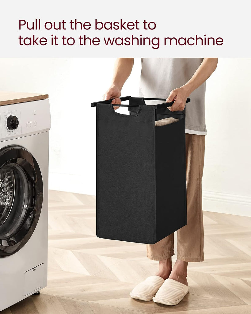 Laundry Hamper, Laundry Basket, Laundry Sorter with 2 Pull-Out and Removable Bags, Shelf, Metal Frame, 2 x 12.1