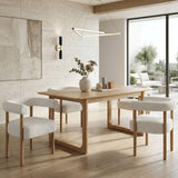 Extendable Wood Dining Table for 4-8, 71" Inch Modern Rectangular Kitchen Tables with Wooden Base Farmhouse Dinner