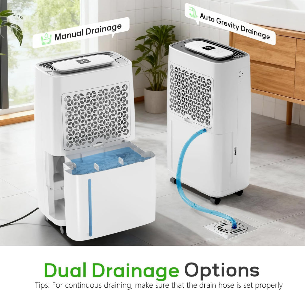 5500 Sq.Ft Dehumidifier for Basement with Drain Hose, Max 80 Pints/D (Standard 50Pint/D)