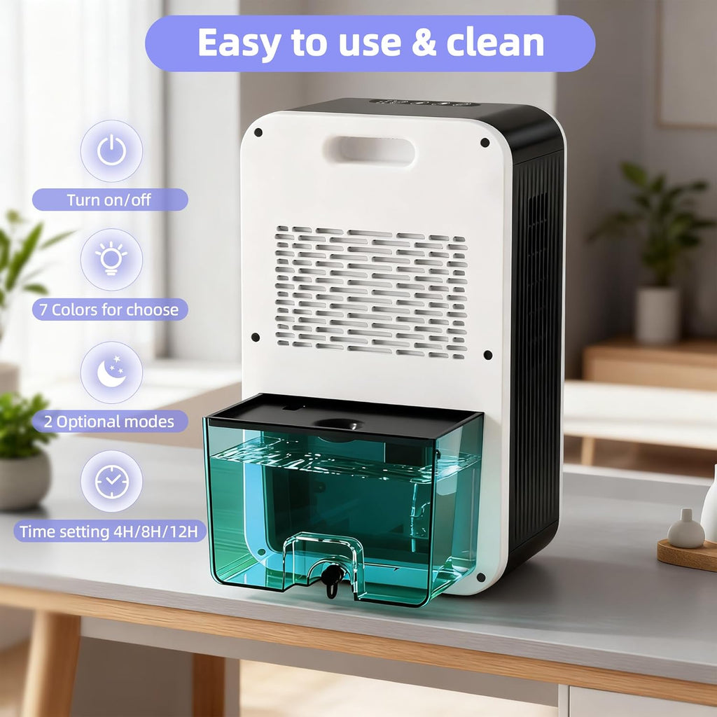 Dehumidifier, 95OZ Dehumidifiers for Home 1000 Sq.Ft, Quiet with Auto Shut Off