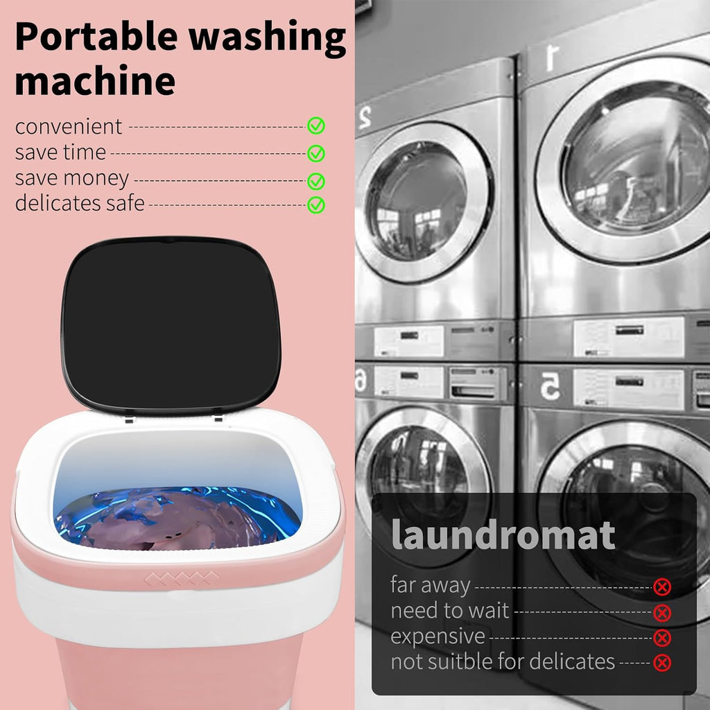 Portable Washing Machine, 20L Foldable Mini Washer and Dryer with 3 Modes Deep Cleaning, Upgraded Small Collapsible
