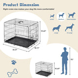 Dog Crate, 30 Inch Medium Size Single Door Dog Cage with Plastic Leak-Proof Pan Tray