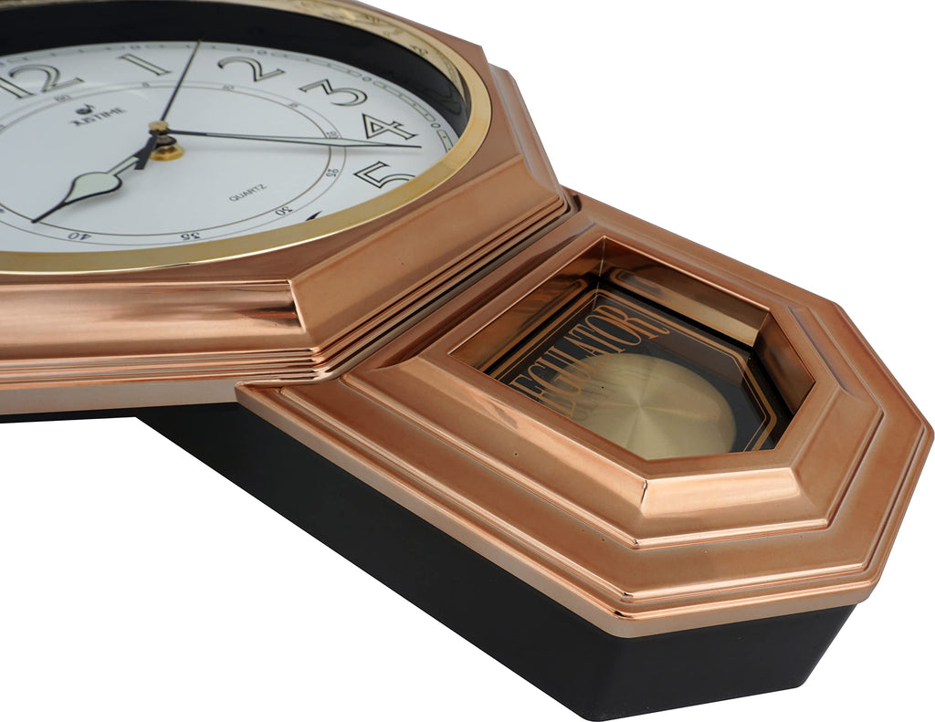 18" Schoolhouse Wood Grain Pendulum Wall Clock, Westminster Chime