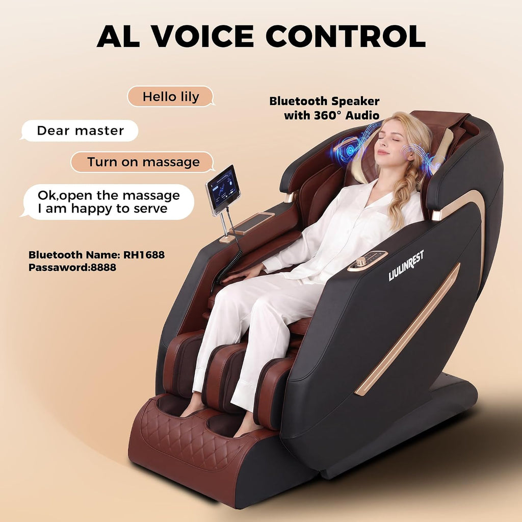 Massage Chair Full Body, 4D Zero Gravity Shiatsu Recliner with Heat, Body Scan, Deep Yoga Stretch, 50" SL-Track