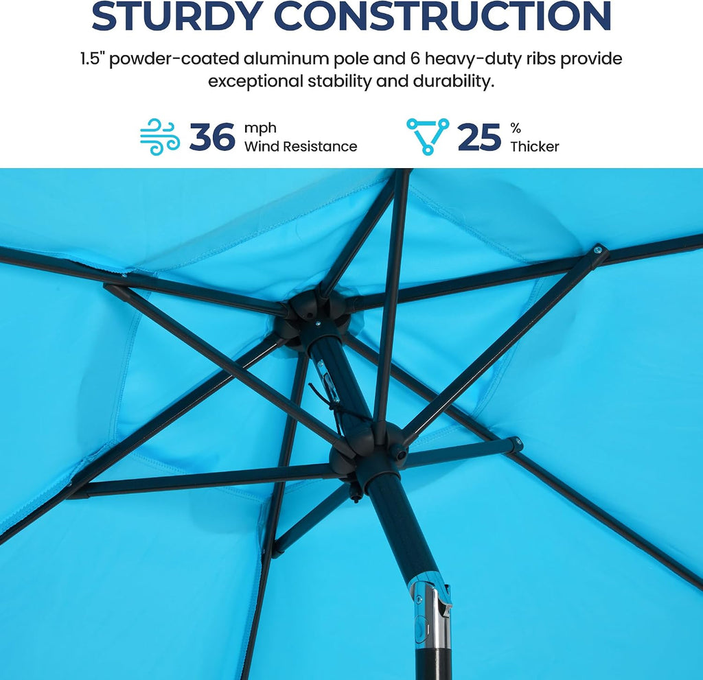 Outdoor Patio Umbrella, 7.5' Patio Umbrella, Market Umbrella, Large Outdoor Umbrella