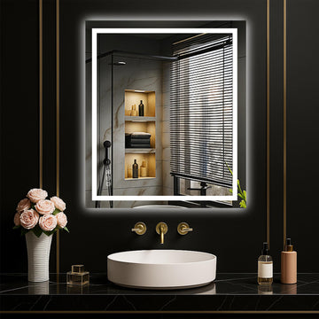 24"X28" LED Bathroom Mirror with Lights, UL Listed