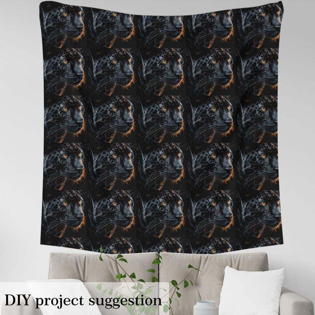Cheetah Fabric By The Yard, Leopard Upholstery Fabric, 3D African Wild Animal Sunshine Decorative Fabric, Giant Cats