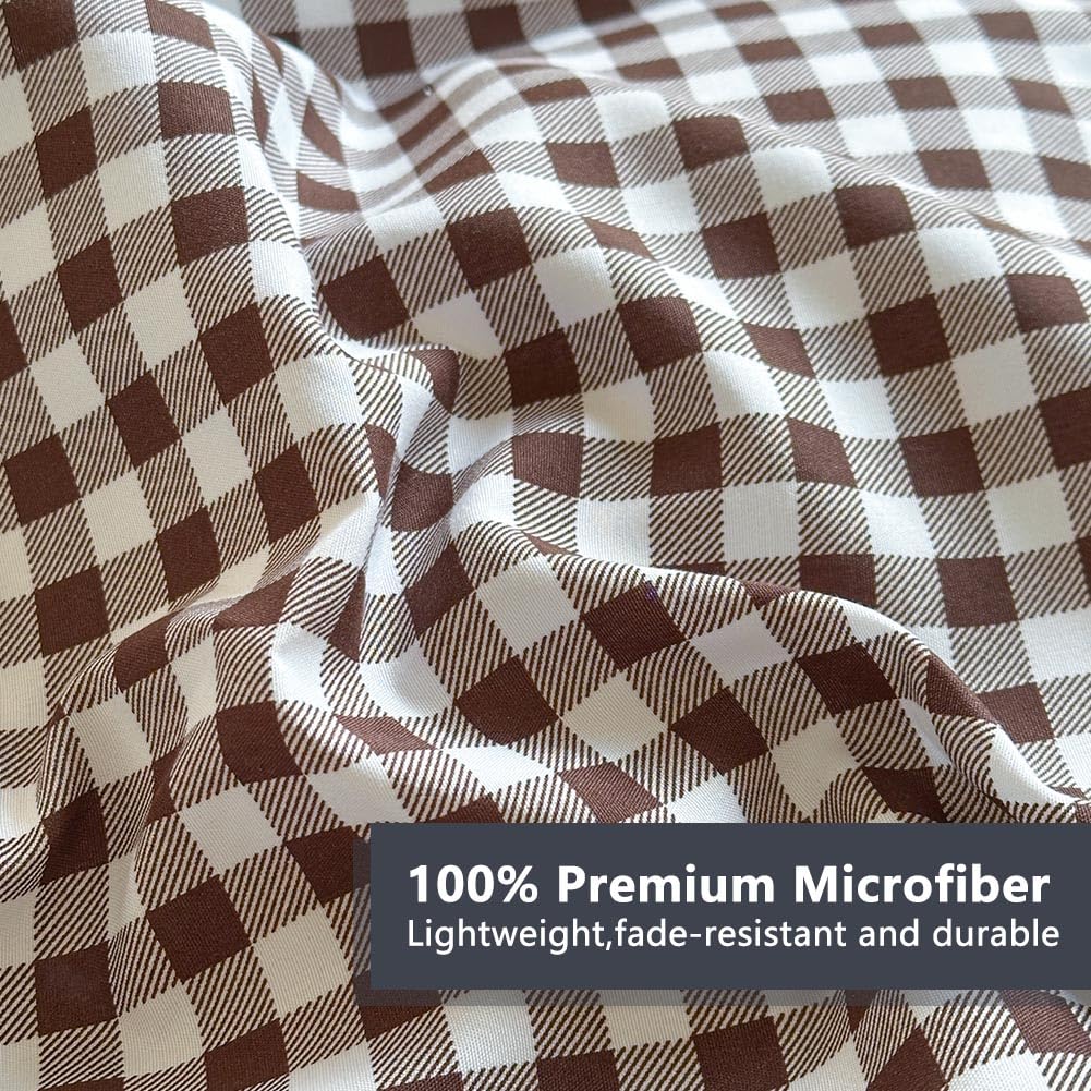 Mocha Gingham Ruffle Sheet Set