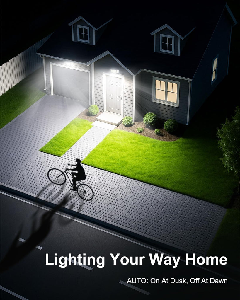 Motion Sensor Light Outdoor, 4200LM Hardwired Security Light, White | 3-Mode Remote Control, 26 ft PIR Detection