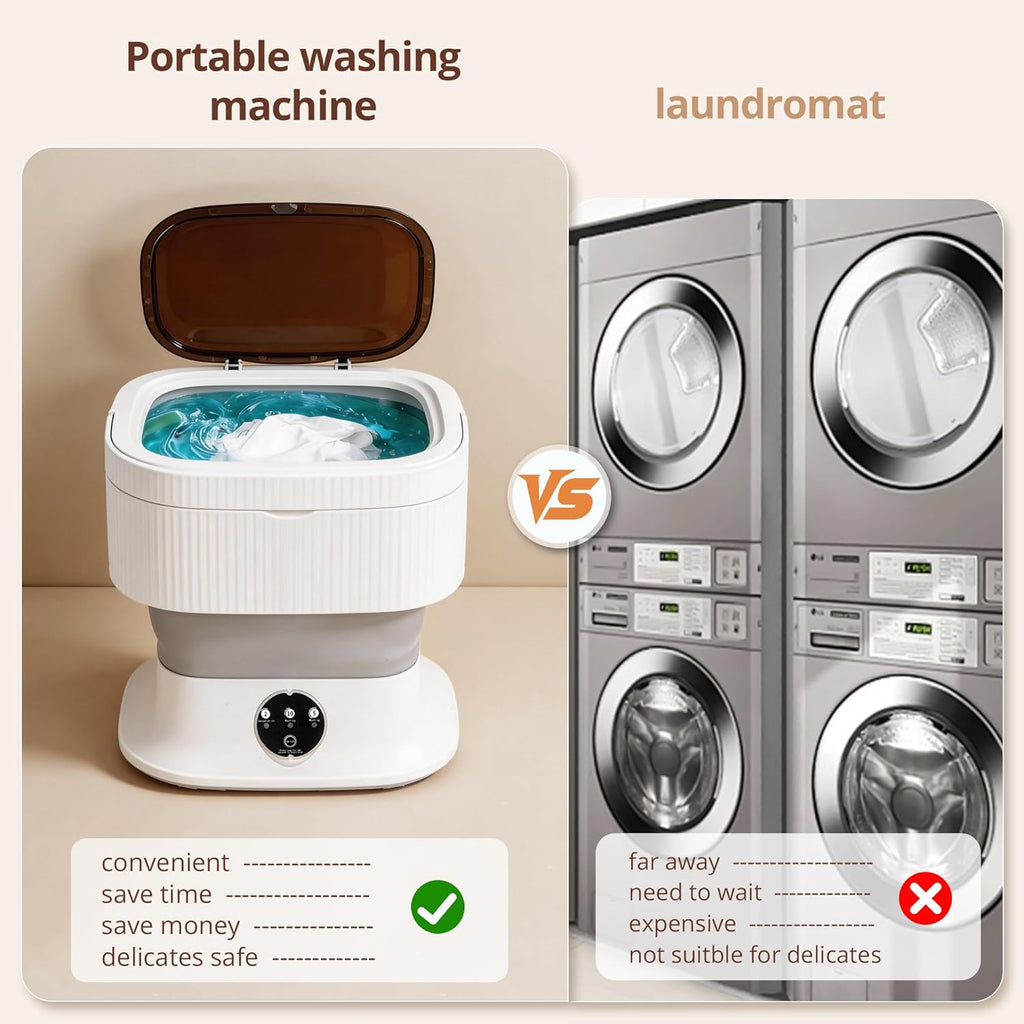 Portable Washing Machine, Mini Washer, 18L Upgraded with Spin Basket, Foldable Design Ideal for Apartment, portable