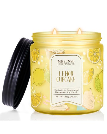 Lemon Cupcake Scented Candle Citrus Bakery Aroma for Table Decor