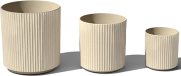 Demi Series Set of 3 Round Planters for Porch, Patio, Backyard | Durable -Concrete Material | Modern Décor for Tall